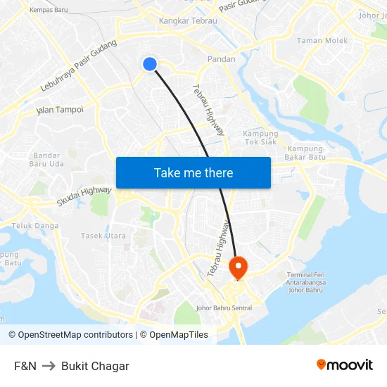 F&N to Bukit Chagar map