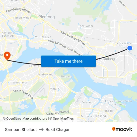 Sampan Shellout to Bukit Chagar map