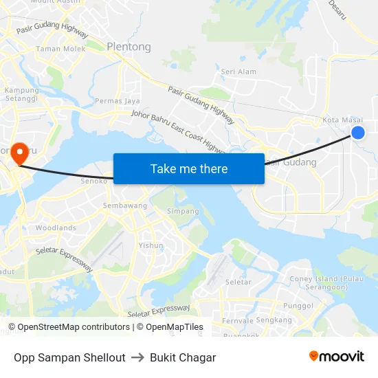 Opp Sampan Shellout to Bukit Chagar map