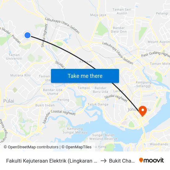 Fakulti Kejuteraan Elektrik (Lingkaran Ilmu) to Bukit Chagar map