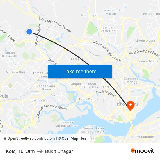 Kolej 10, Utm to Bukit Chagar map