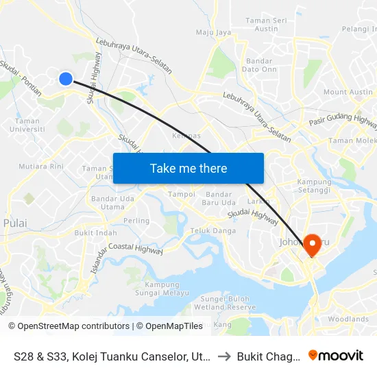 S28 & S33, Kolej Tuanku Canselor, Utm to Bukit Chagar map