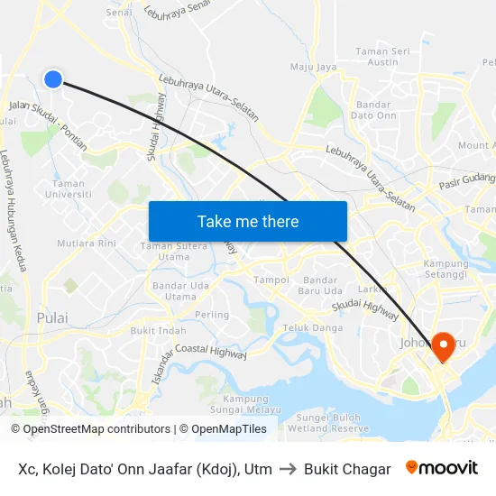 Xc, Kolej Dato' Onn Jaafar (Kdoj), Utm to Bukit Chagar map