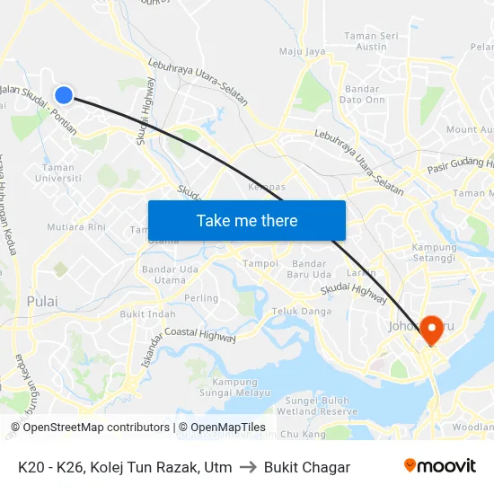 K20 - K26, Kolej Tun Razak, Utm to Bukit Chagar map
