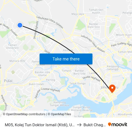 M05, Kolej Tun Doktor Ismail (Ktdi), Utm to Bukit Chagar map