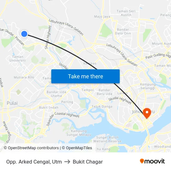Opp. Arked Cengal, Utm to Bukit Chagar map