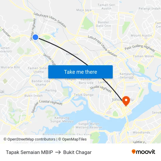 Tapak Semaian MBIP to Bukit Chagar map