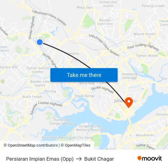 Persiaran Impian Emas (Opp) to Bukit Chagar map