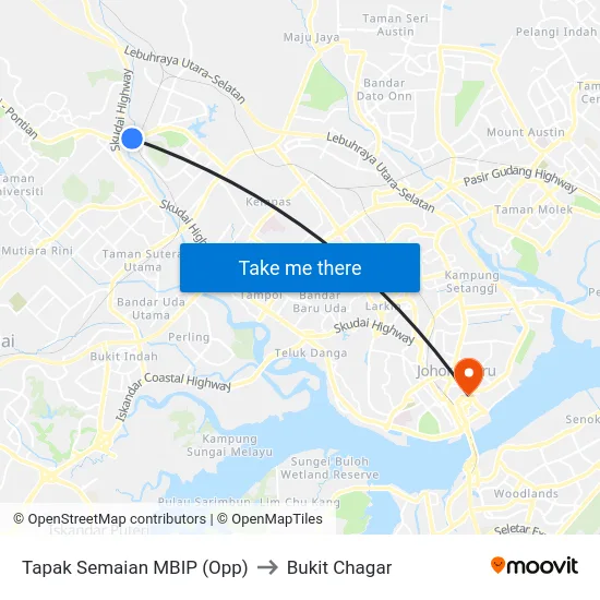 Tapak Semaian MBIP (Opp) to Bukit Chagar map