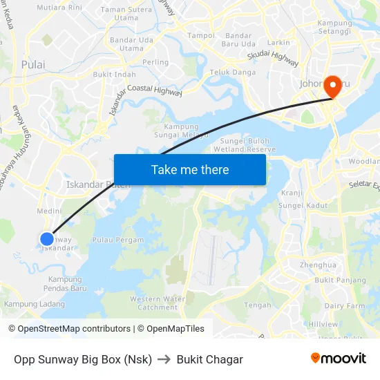 Opp Sunway Big Box (Nsk) to Bukit Chagar map