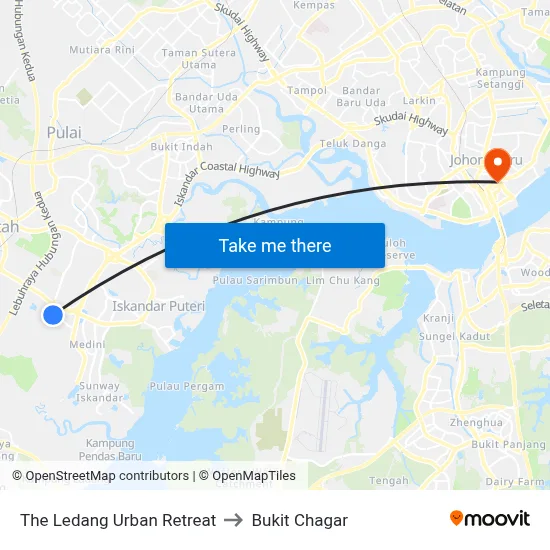 The Ledang Urban Retreat to Bukit Chagar map