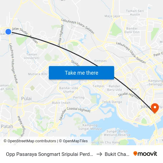 Opp Pasaraya Songmart Sripulai Perdana 2 to Bukit Chagar map
