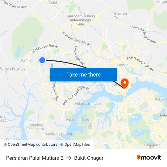 Persiaran Pulai Mutiara 2 to Bukit Chagar map