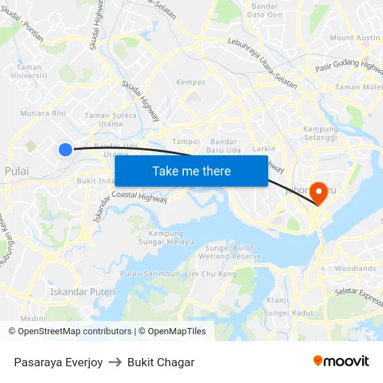 Pasaraya Everjoy to Bukit Chagar map