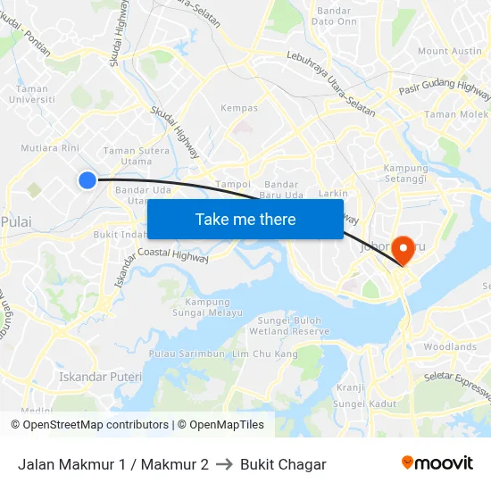 Jalan Makmur 1 / Makmur 2 to Bukit Chagar map