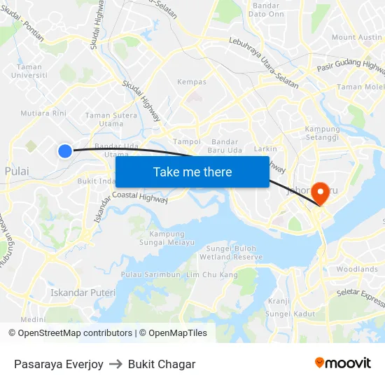 Pasaraya Everjoy to Bukit Chagar map