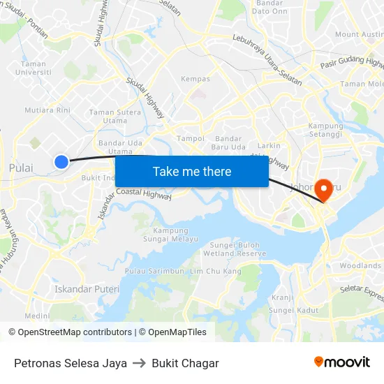 Petronas Selesa Jaya to Bukit Chagar map