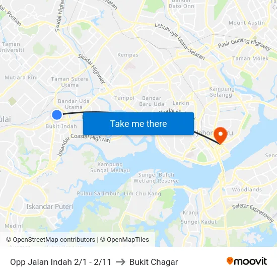 Opp Jalan Indah 2/1 - 2/11 to Bukit Chagar map