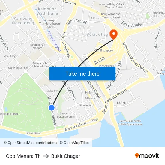 Opp Menara Th to Bukit Chagar map