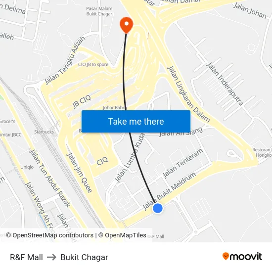 R&F Mall to Bukit Chagar map