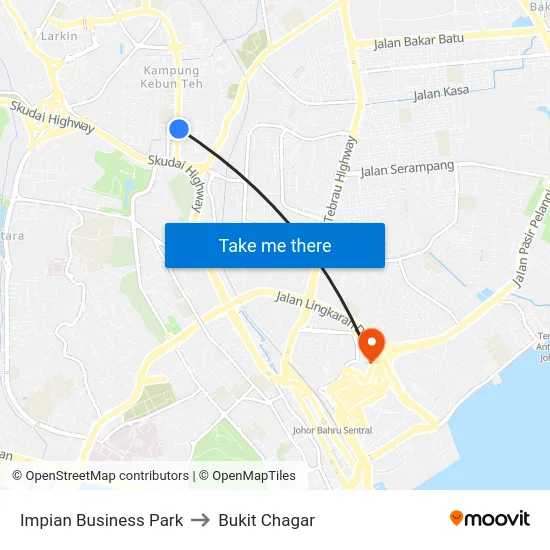 Impian Business Park to Bukit Chagar map
