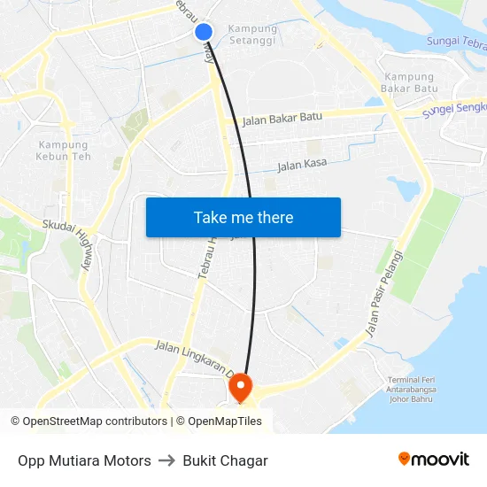 Opp Mutiara Motors to Bukit Chagar map