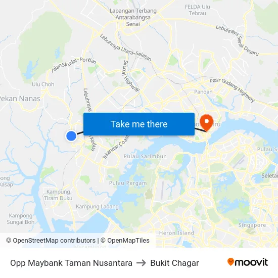 Opp Maybank Taman Nusantara to Bukit Chagar map