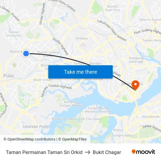 Taman Permainan Taman Sri Orkid to Bukit Chagar map