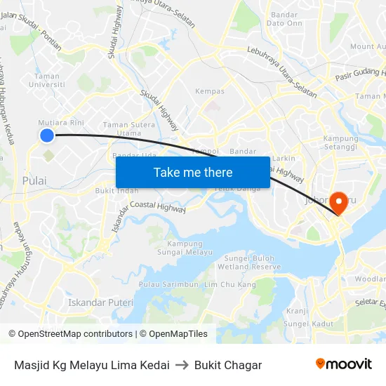 Masjid Kg Melayu Lima Kedai to Bukit Chagar map