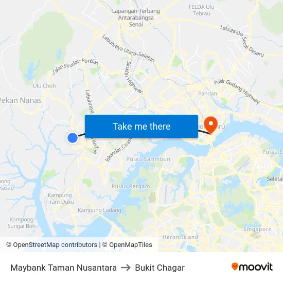 Maybank Taman Nusantara to Bukit Chagar map