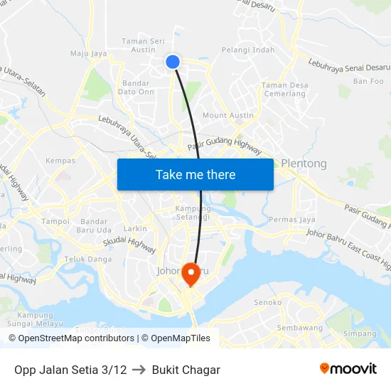 Opp Jalan Setia 3/12 to Bukit Chagar map