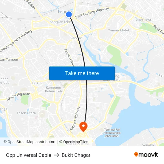Opp Universal Cable to Bukit Chagar map