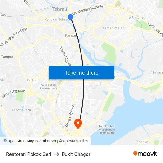 Restoran Pokok Ceri to Bukit Chagar map