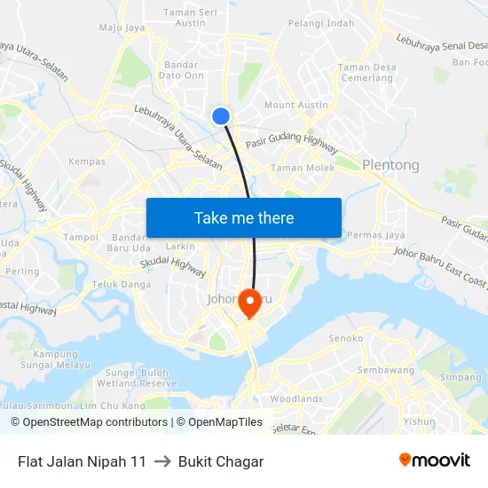 Flat Jalan Nipah 11 to Bukit Chagar map