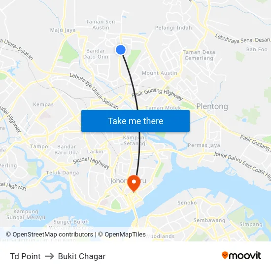 Td Point to Bukit Chagar map