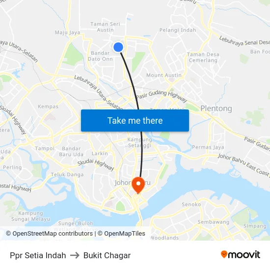 Ppr Setia Indah to Bukit Chagar map