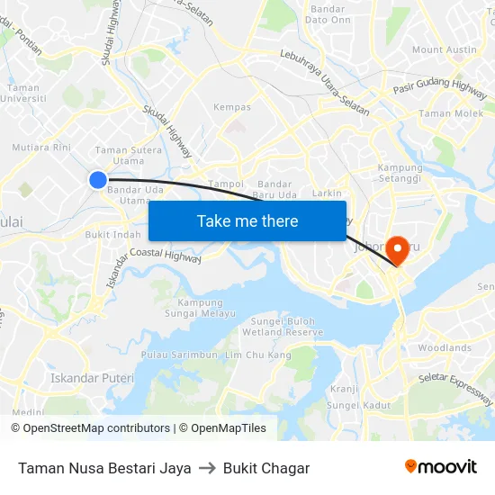 Taman Nusa Bestari Jaya to Bukit Chagar map