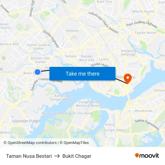 Taman Nusa Bestari to Bukit Chagar map