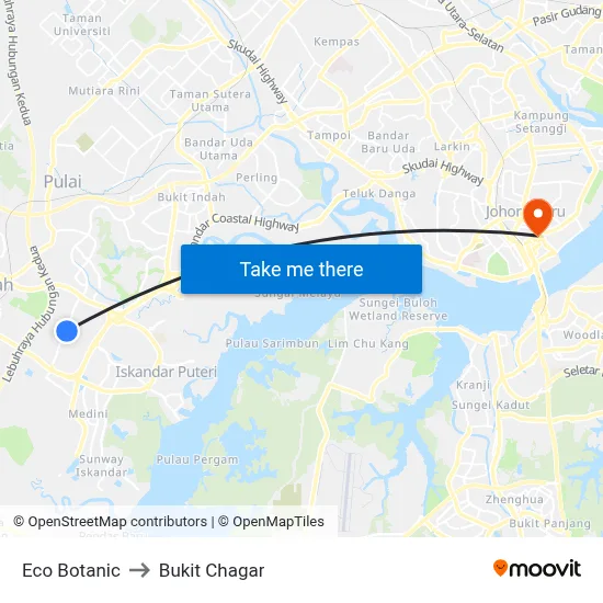 Opposite Eco Botanic to Bukit Chagar map