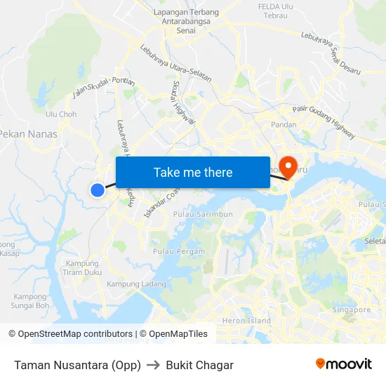 Taman Nusantara (Opp) to Bukit Chagar map