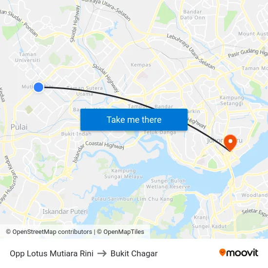 Opp Lotus Mutiara Rini to Bukit Chagar map