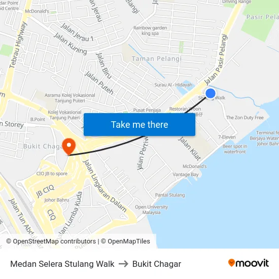 Medan Selera Stulang Walk to Bukit Chagar map