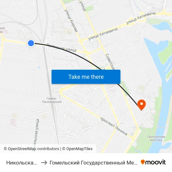 Никольская Церковь to Гомельский Государственный Медицинский Университет map
