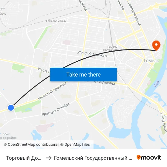 Торговый Дом «Речицкий» to Гомельский Государственный Медицинский Университет map