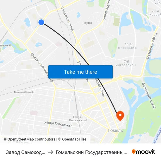 Завод Самоходных Комбайнов to Гомельский Государственный Медицинский Университет map