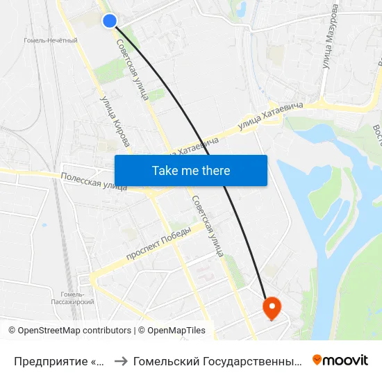 Предприятие «Рембыттехника» to Гомельский Государственный Медицинский Университет map