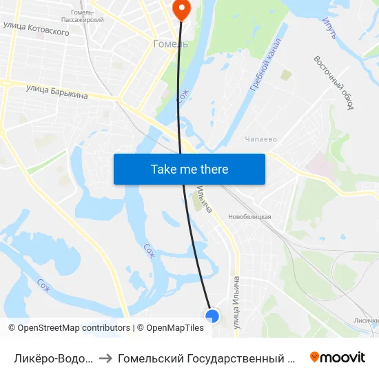 Ликёро-Водочный Завод to Гомельский Государственный Медицинский Университет map