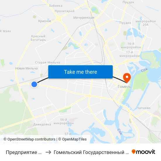 Предприятие «Электросети» to Гомельский Государственный Медицинский Университет map
