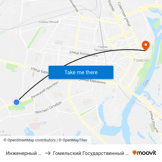 Инженерный Институт Мчс to Гомельский Государственный Медицинский Университет map