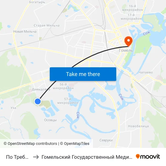 По Требованию to Гомельский Государственный Медицинский Университет map